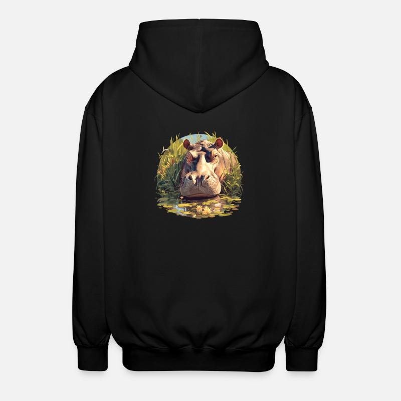 Hippopotame Hippopotame - Veste à capuche unisexe - noir