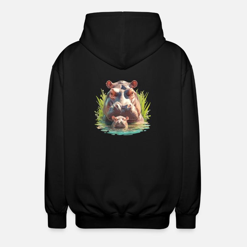 Hippopotame Hippopotame - Veste à capuche unisexe - noir