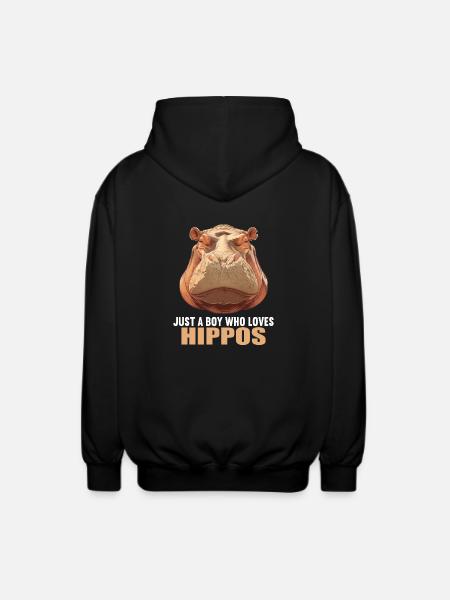 Nilpferd Flußpferd - Unisex Kapuzenjacke - Schwarz