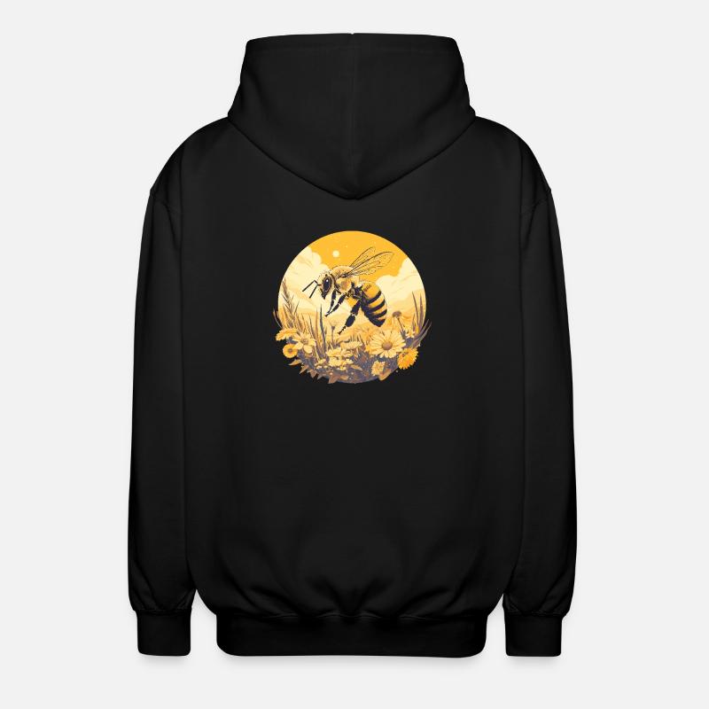 Bees Bee - Unisex Hooded Jacket - black