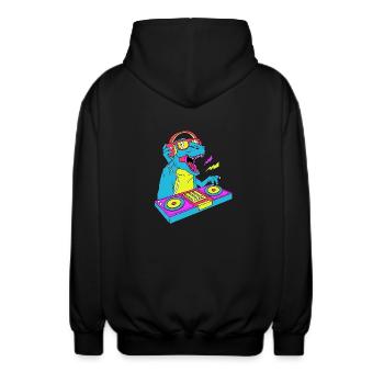 Rave Raver Musique techno Techno basse Table de mixage - Veste à capuche unisexe - noir - Dos - AI Model Male 185 light (185cm)