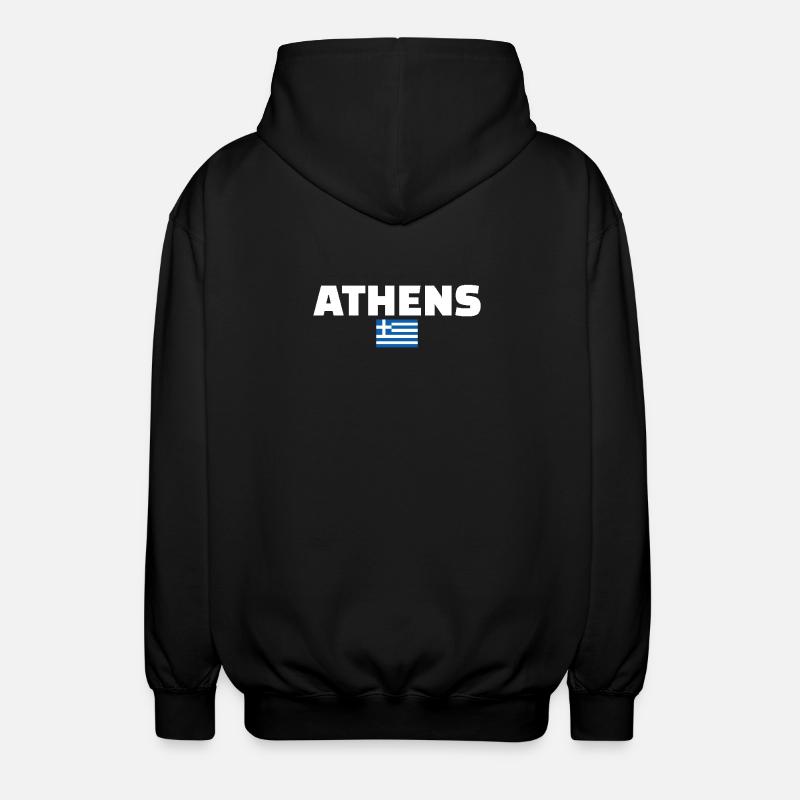 Athènes Grèce Drapeau grec Grec - Veste à capuche unisexe - noir