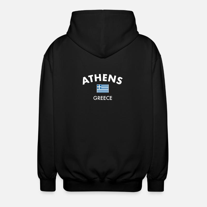 Athènes Grèce Drapeau grec Grec - Veste à capuche unisexe - noir