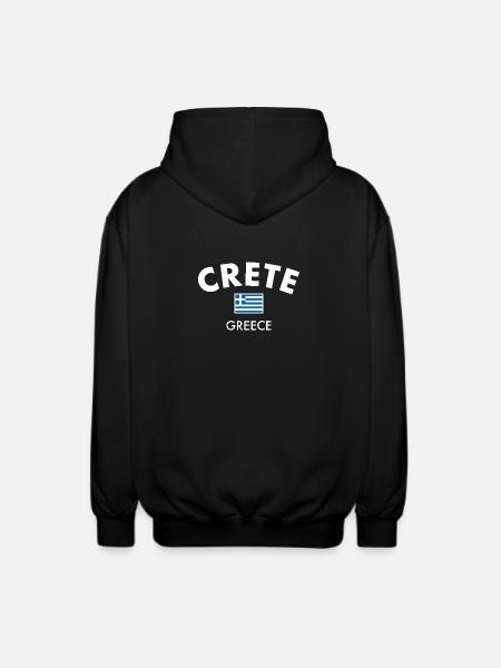 Crete Greece Greek Flag Greek - Unisex Hooded Jacket - black