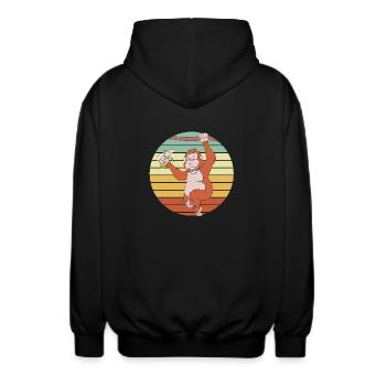 Orang Utan - Unisex Kapuzenjacke - Schwarz - Hinten - AI Model Male 185 light (185cm)