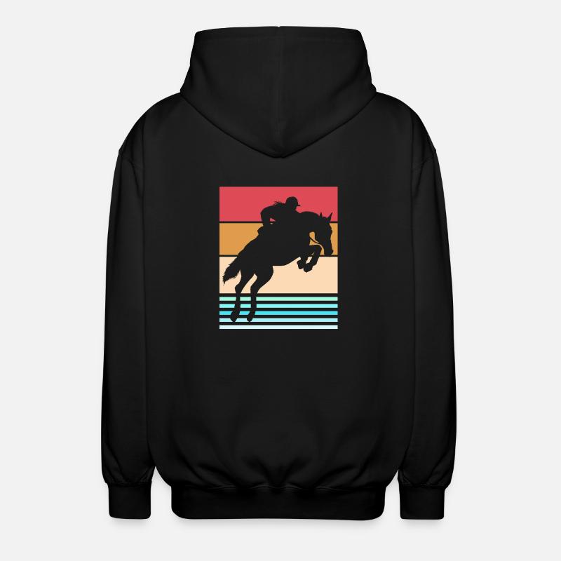 Springreiten Springpferd - Unisex Kapuzenjacke - Schwarz