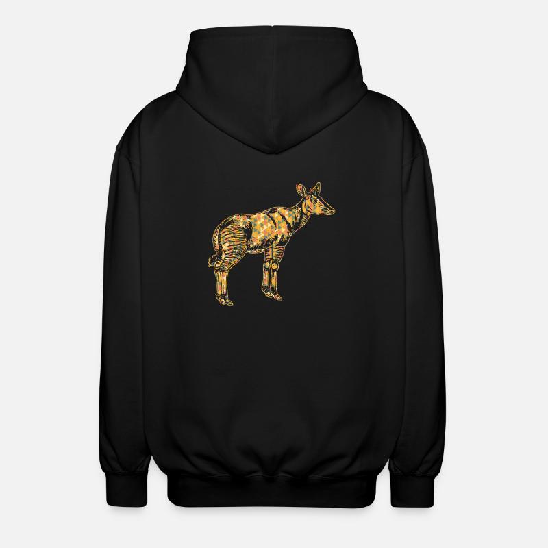 Okapi Geometric - Unisex Hooded Jacket - black