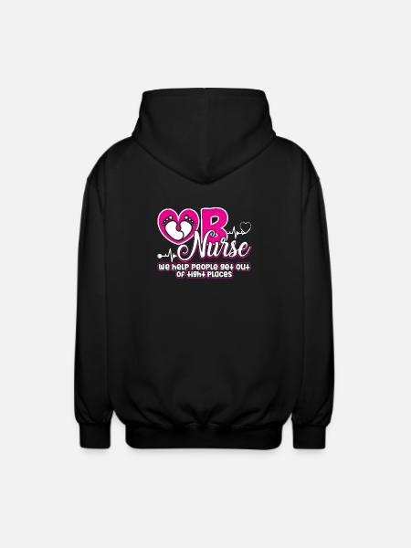 OB Nurse Funny OB Nurse - Unisex Hooded Jacket - black