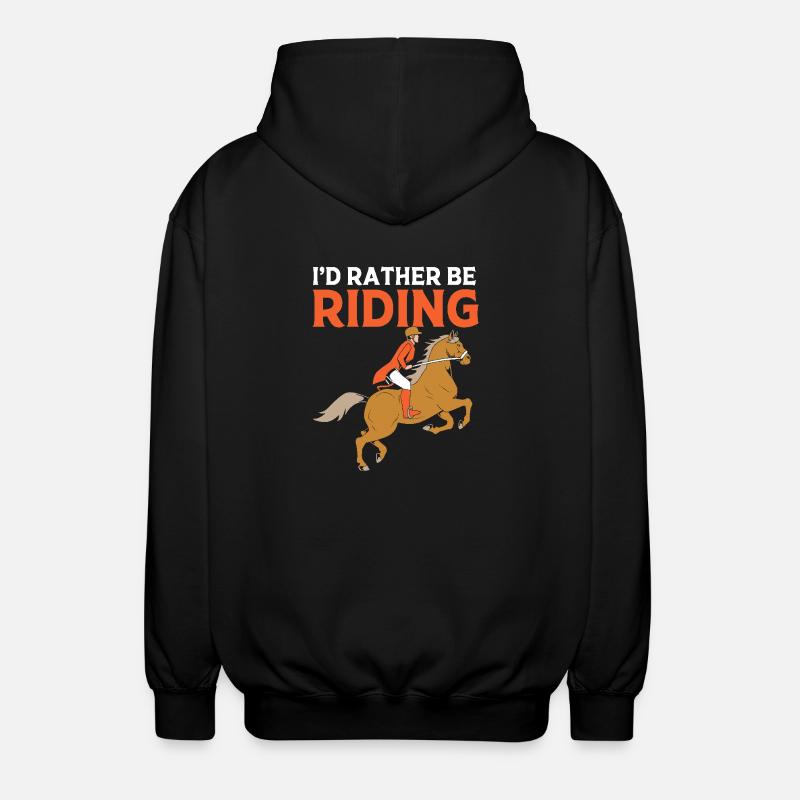Springreiten Springpferd - Unisex Kapuzenjacke - Schwarz