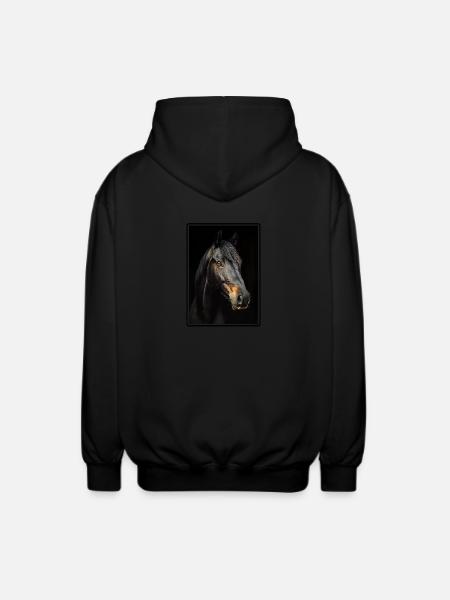 Pferde Pferd - Unisex Kapuzenjacke - Schwarz