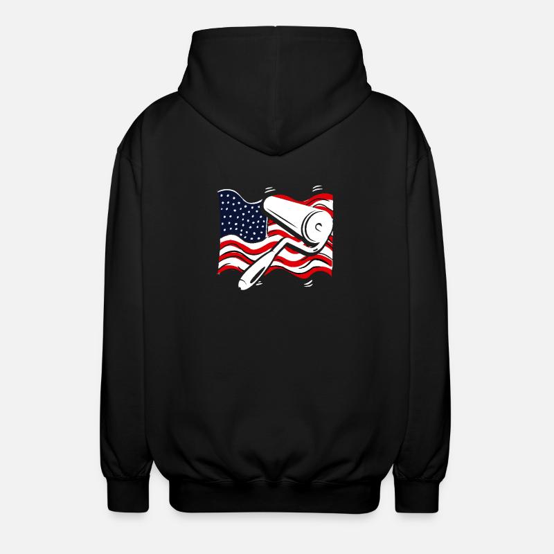 Peintre avec drapeau américain - Veste à capuche unisexe - noir