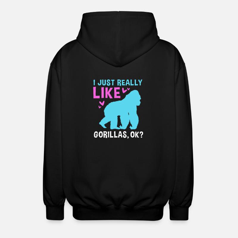 Gorilla - Unisex Kapuzenjacke - Schwarz