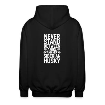 Husky sibérien disant Huskies de Sibérie cadeau - Veste à capuche unisexe - noir - Dos - AI Model Male 185 light (185cm)