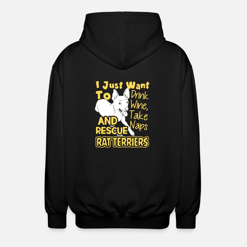 Rescue Rat Terriers - Unisex Hooded Jacket - black