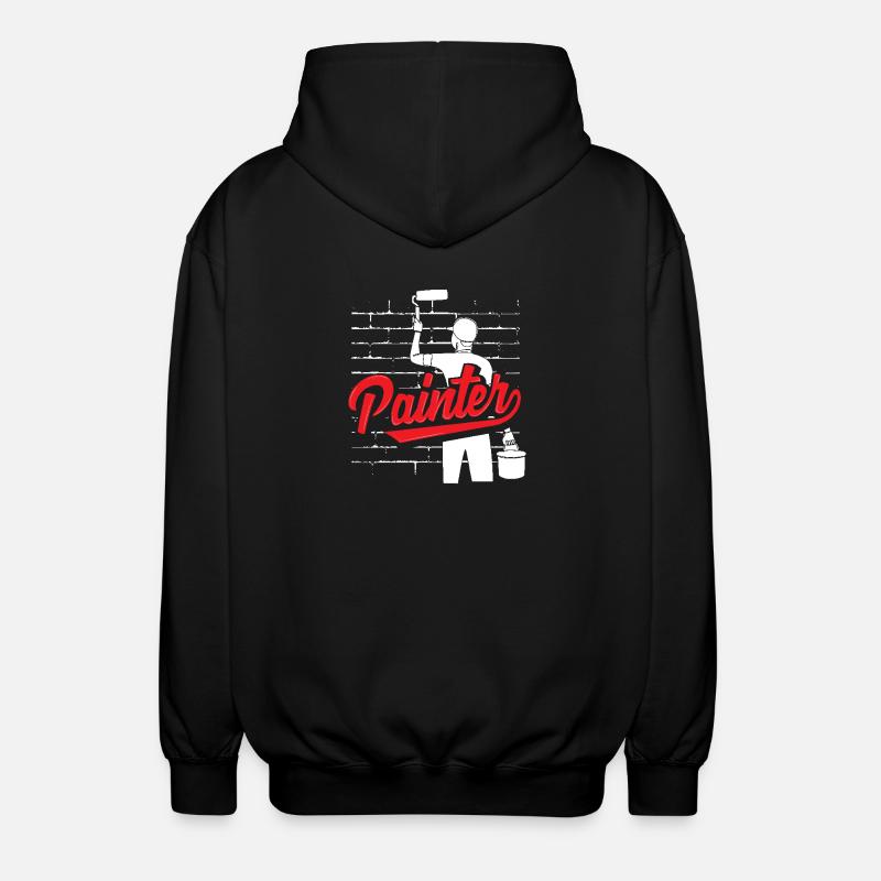 Painter Wall Art Creativity - Unisex Hooded Jacket - black