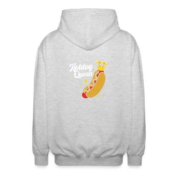 Hot Dog Imbiss - Unisex Kapuzenjacke - Hellgrau meliert - Hinten - AI Model Male 185 light (185cm)
