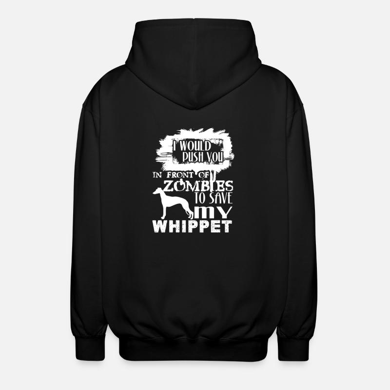 Save My Whippet Dog - Unisex Hooded Jacket - black