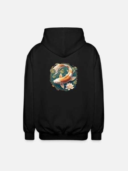 Kois Koi Karpfen - Unisex Kapuzenjacke - Schwarz