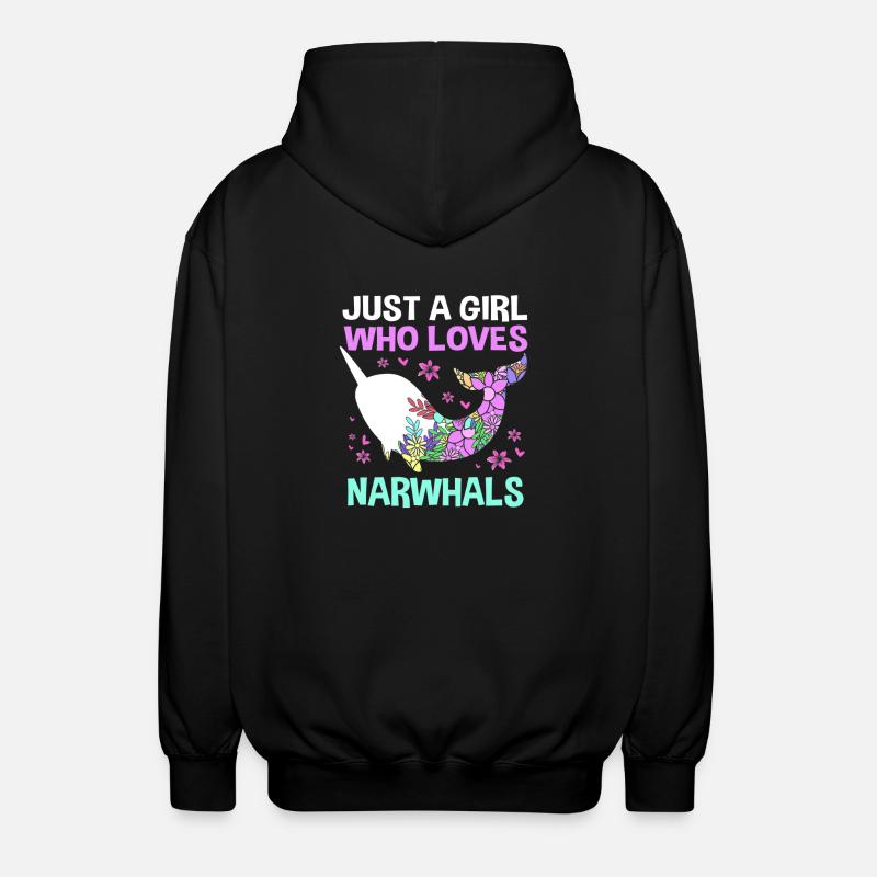 Narwal - Unisex Kapuzenjacke - Schwarz