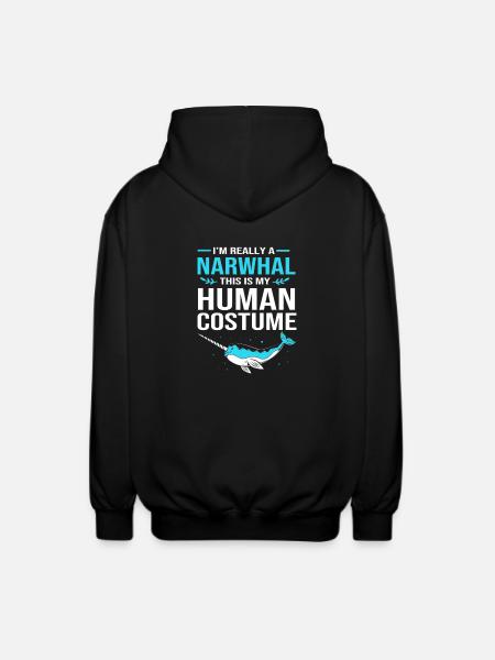 Narwhal - Unisex Hooded Jacket - black