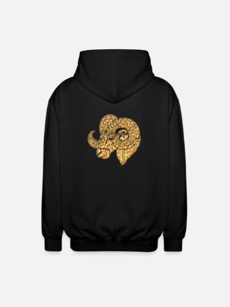 Sheep Geometric - Unisex Hooded Jacket - black