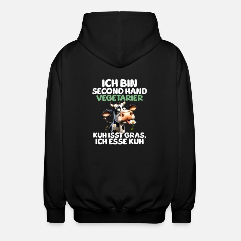 Second Hand Vegetarier - Unisex Kapuzenjacke - Schwarz