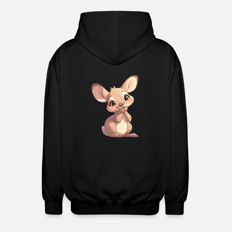 Kängurus Känguru - Unisex Kapuzenjacke - Schwarz