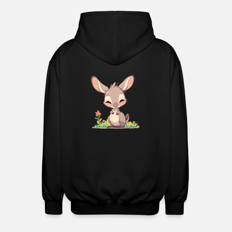 Kängurus Känguru - Unisex Kapuzenjacke - Schwarz