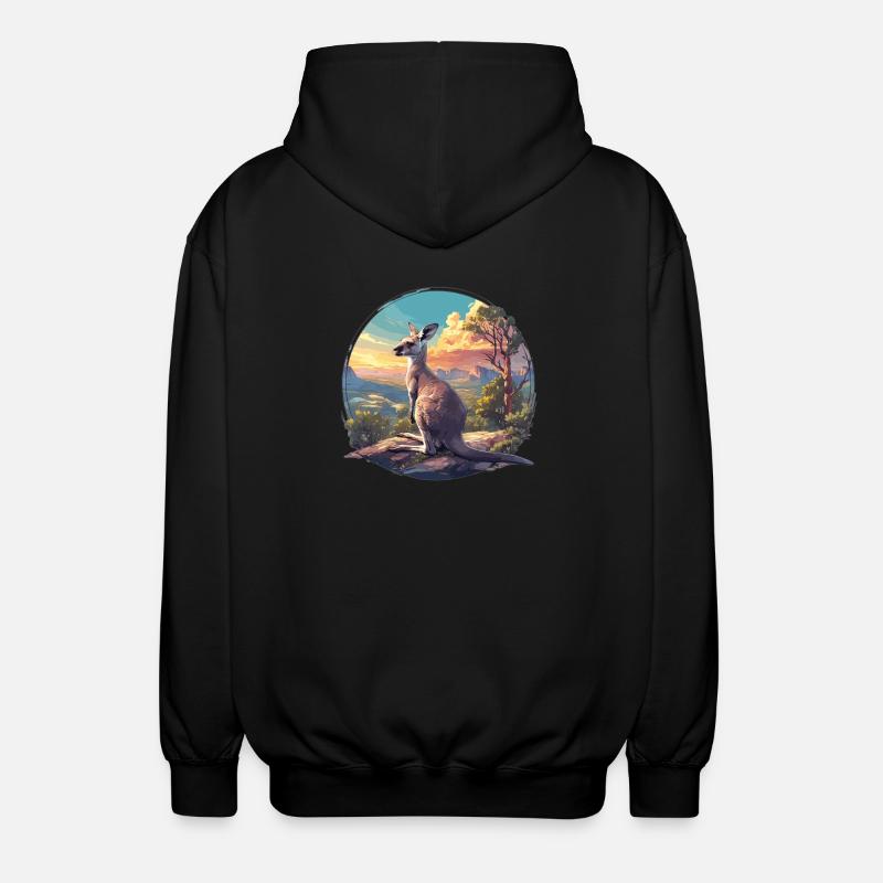 Kängurus Känguru - Unisex Kapuzenjacke - Schwarz