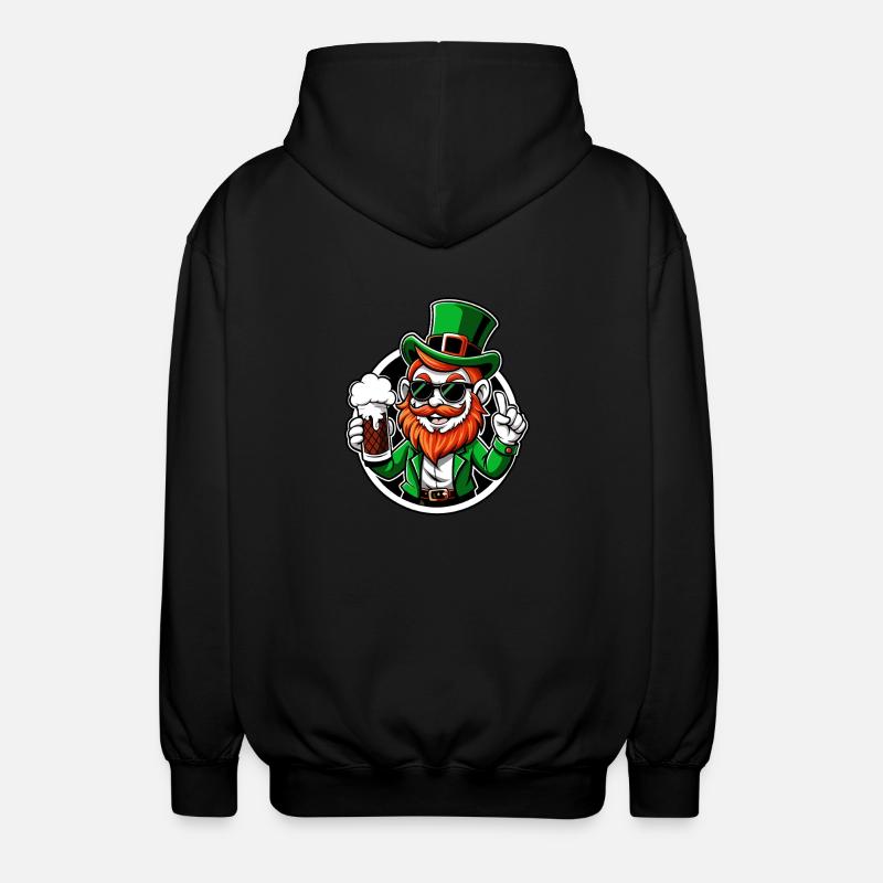 Leprechaun & Beer - Saint-Patrick - Irlande - Veste à capuche unisexe - noir