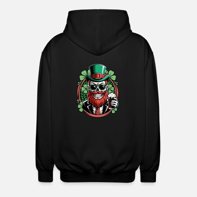 Crâne de lutin - Saint-Patrick - Irlande - Veste à capuche unisexe - noir