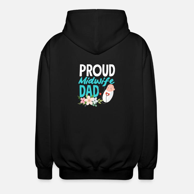Stolzer Hebamme Papa - Unisex Kapuzenjacke - Schwarz