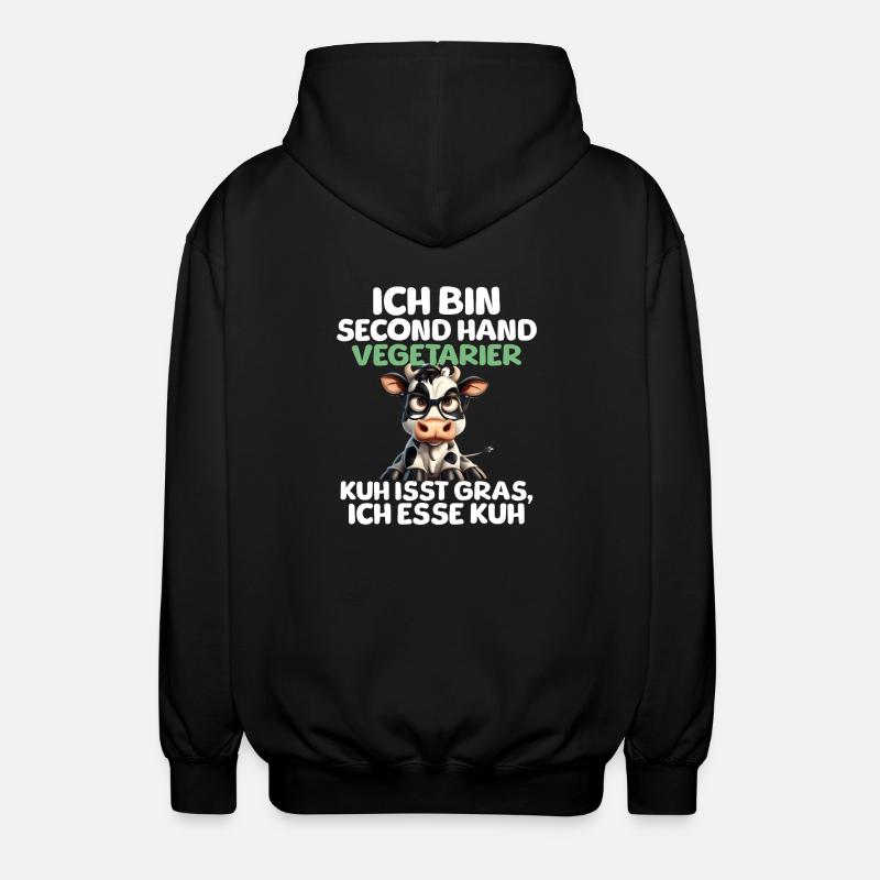 Second Hand Vegetarier - Unisex Kapuzenjacke - Schwarz