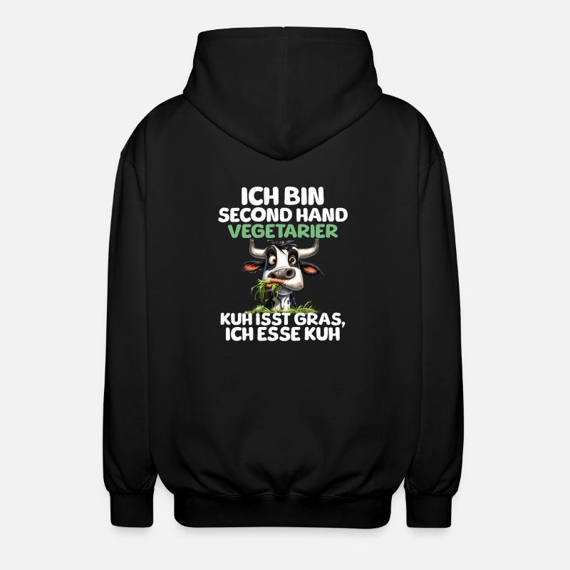 Second Hand Vegetarier - Unisex Kapuzenjacke - Schwarz