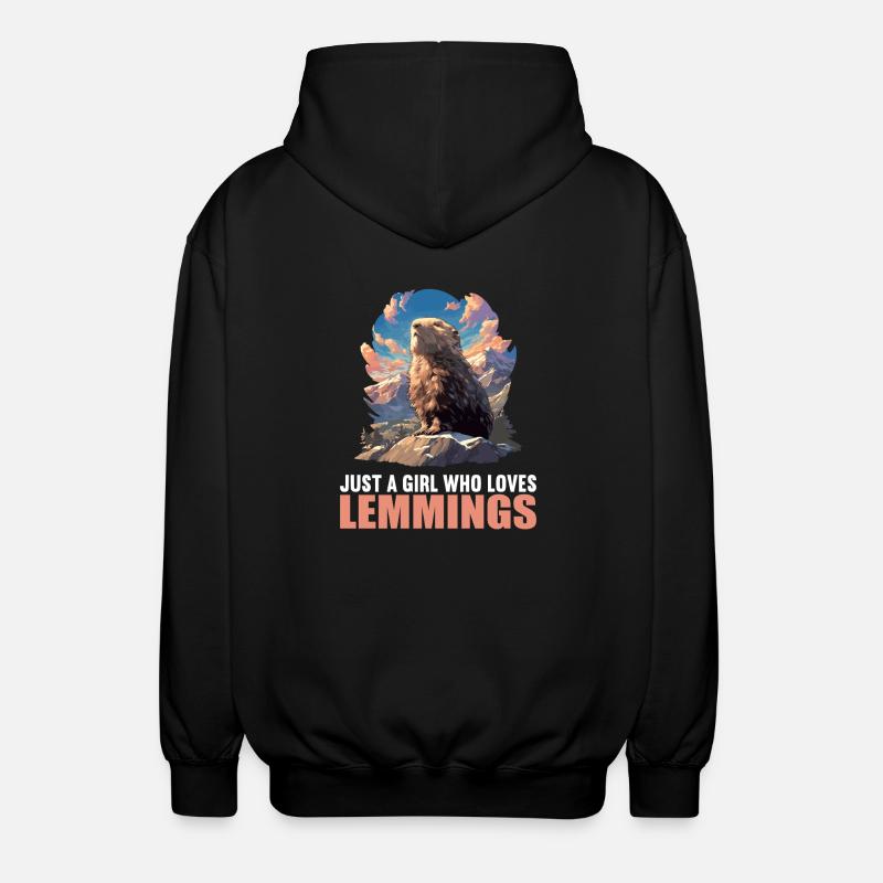 Lemminge Lemming - Unisex Kapuzenjacke - Schwarz