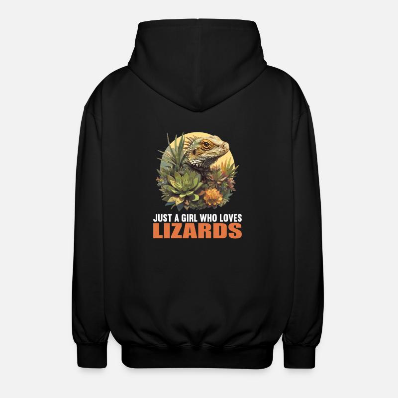 Eidechsen Eidechse - Unisex Kapuzenjacke - Schwarz