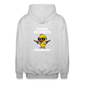 Karneval ALAAF AB GEHT'S MADAFAKAS Lustiges - Unisex Kapuzenjacke - Hellgrau meliert - Hinten - AI Model Male 185 light (185cm)