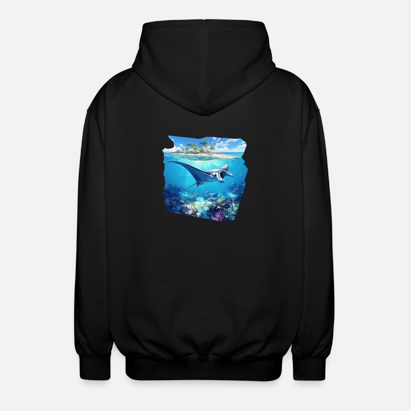 Mantas Manta Rochen - Unisex Kapuzenjacke - Schwarz