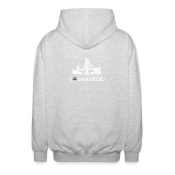 J’aime Bangkok Drapeau Golden Gate Bridge Thaïlande - Veste à capuche unisexe - gris clair chiné - Dos - AI Model Male 185 light (185cm)
