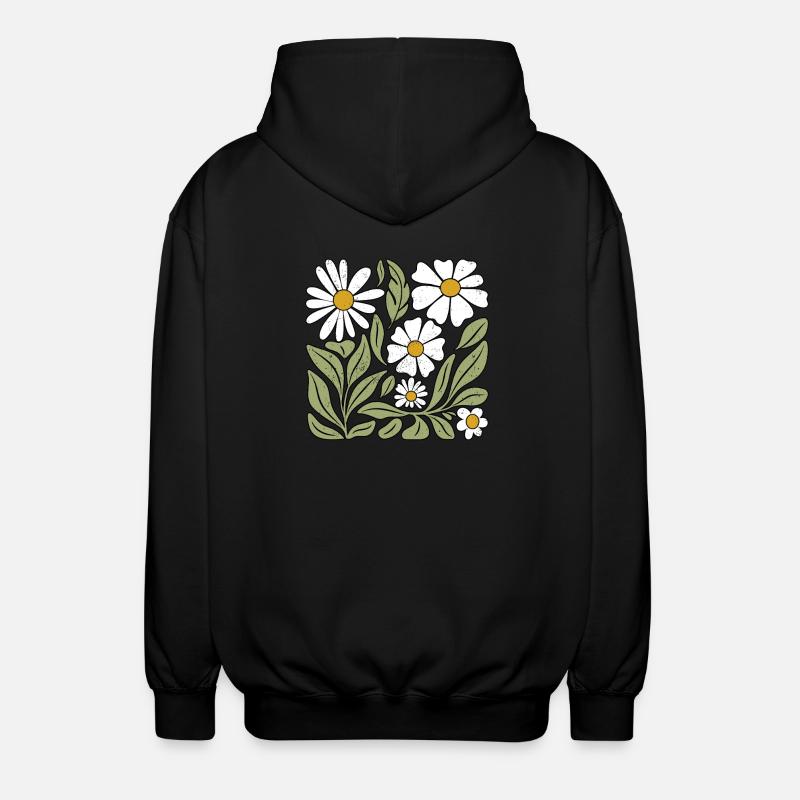 Gänseblümchen Blume Boho Blumen - Unisex Kapuzenjacke - Schwarz