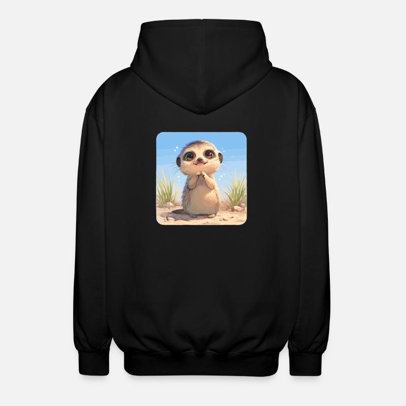 Meerkat Erdmännchen - Unisex Kapuzenjacke - Schwarz
