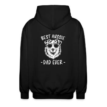 Berger australien papa drôle Aussie cadeau - Veste à capuche unisexe - noir - Dos - AI Model Male 185 light (185cm)