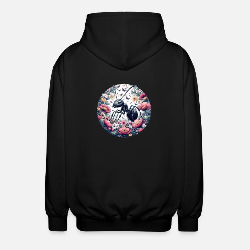 Fleurs de fourmis - Veste à capuche unisexe - noir