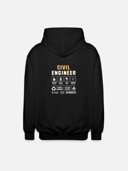 Civilingenjör, Byggarbetsplats, Byggarbetare - Luvjacka unisex - svart