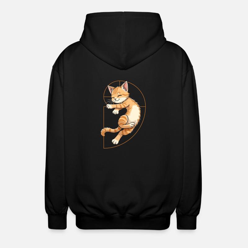 Fibonacci Cat - Unisex Hooded Jacket - black