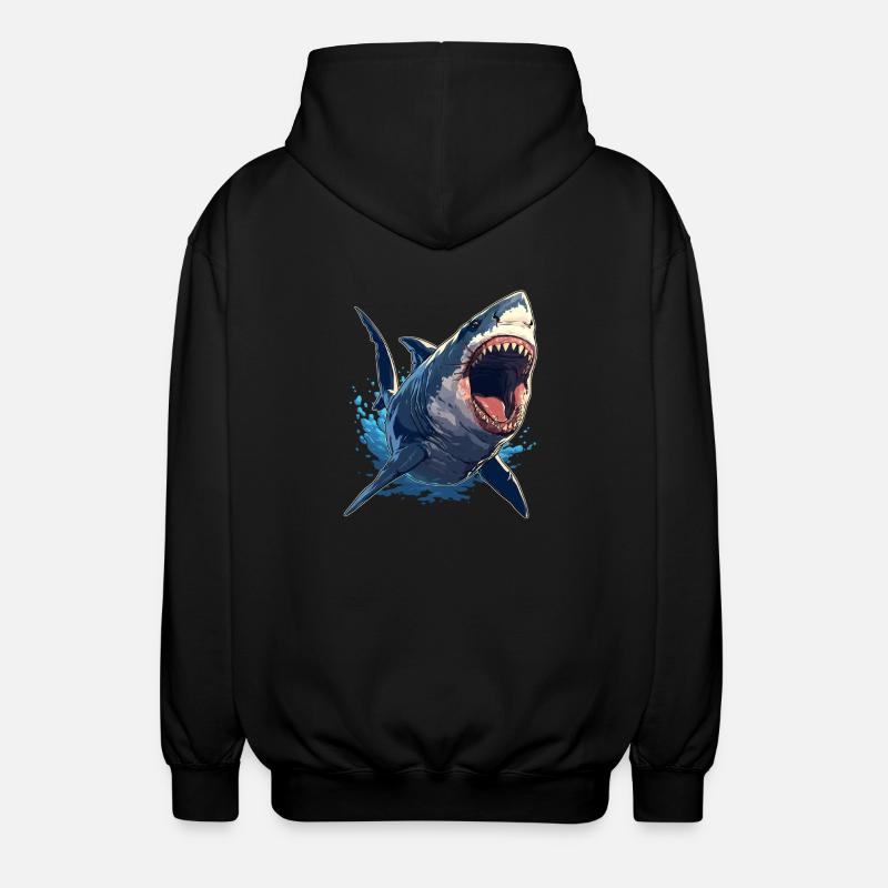 Sharks Shark - Unisex Hooded Jacket - black