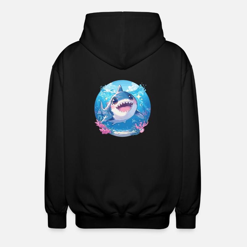 Sharks Shark - Unisex Hooded Jacket - black