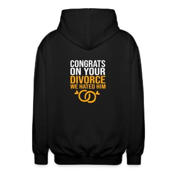Divorce - Veste à capuche unisexe - noir - Dos - AI Model Male 185 light (185cm)