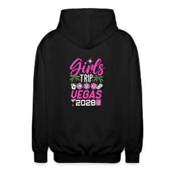 Voyage entre filles Las Vegas 2028 - Veste à capuche unisexe - noir - Dos - AI Model Male 185 light (185cm)