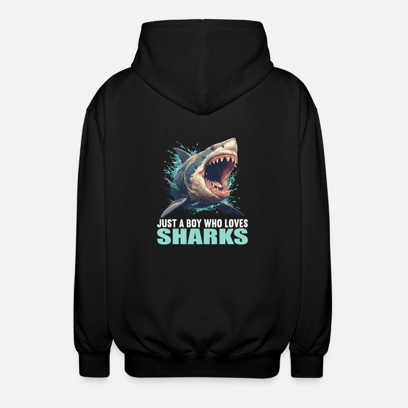 Sharks Shark - Unisex Hooded Jacket - black